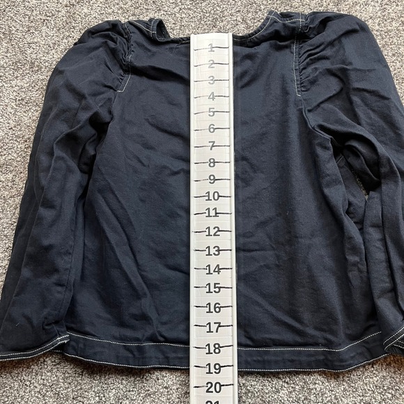 Ulla Johnson Womens Medium Black Puff Sleeve Cotton Spandex Zipper Back Top - Picture 5 of 7